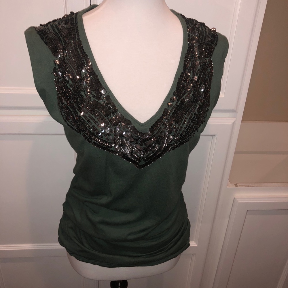 Beautiful Army green sequenced top!
